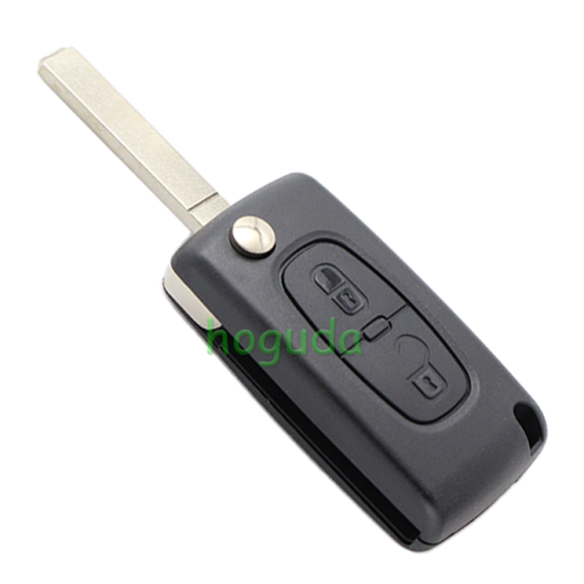 For Peugeot 307 blade 2 buttons flip remote key shell ( VA2 Blade - 2Button - No battery place )
