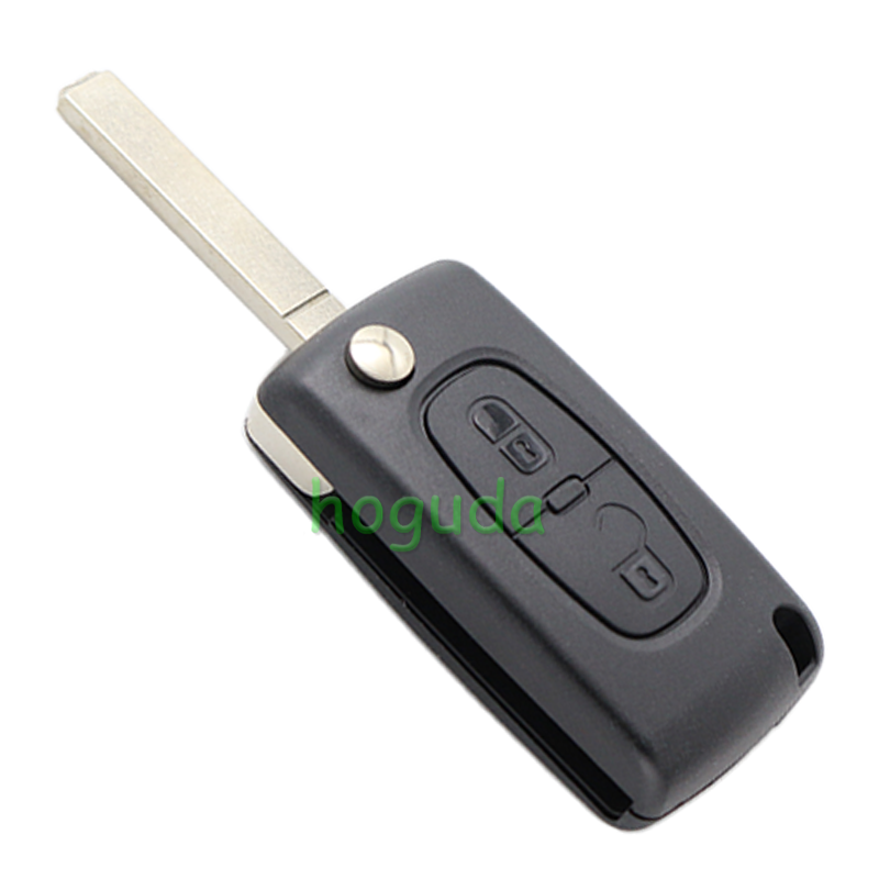 For Peugeot 307 blade 2 buttons flip remote key shell ( VA2 Blade - 2Button - No battery place )