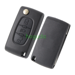 For Peugeot 307 blade 3 button flip remote key blank with light button ( VA2 Blade - 3Button -  Light - No battery place) (No Logo)