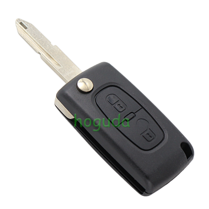 For Peugeot 206 blade 2 button flip remote key blank ( 206 Blade - 2Button - No Battery Place)