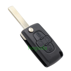 For Peugeot 4 button remote key blank with 407 blade ( HU83 Blade -4 Button- No battery place) (No Logo)