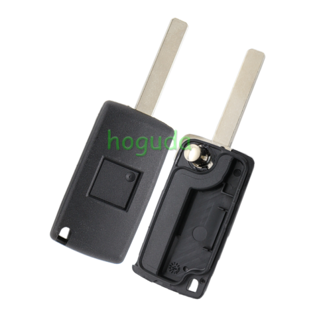 For Peugeot 407 blade 2 buttons flip remote key shell ( HU83 Blade - 2Button - No battery place )