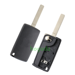 For Peugeot 307 blade 3 button flip remote key blank with trunk button (VA2 Blade - 3Button -  Trunk - With battery place) (No Logo)