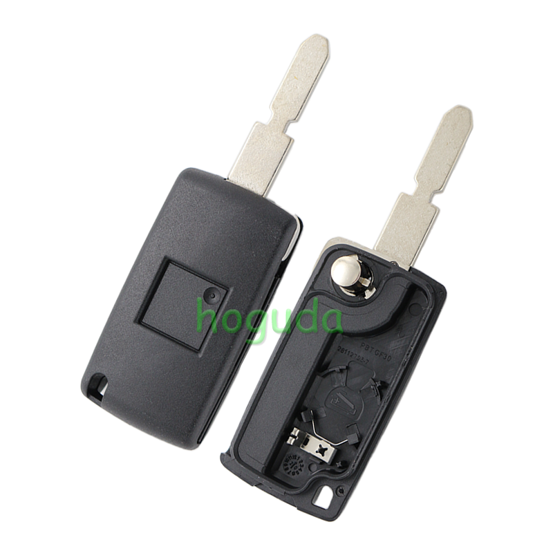 For Peugeot 406 button 3 button flip remote key shell with trunk button ( NE78 Blade - Trunk - With battery place )