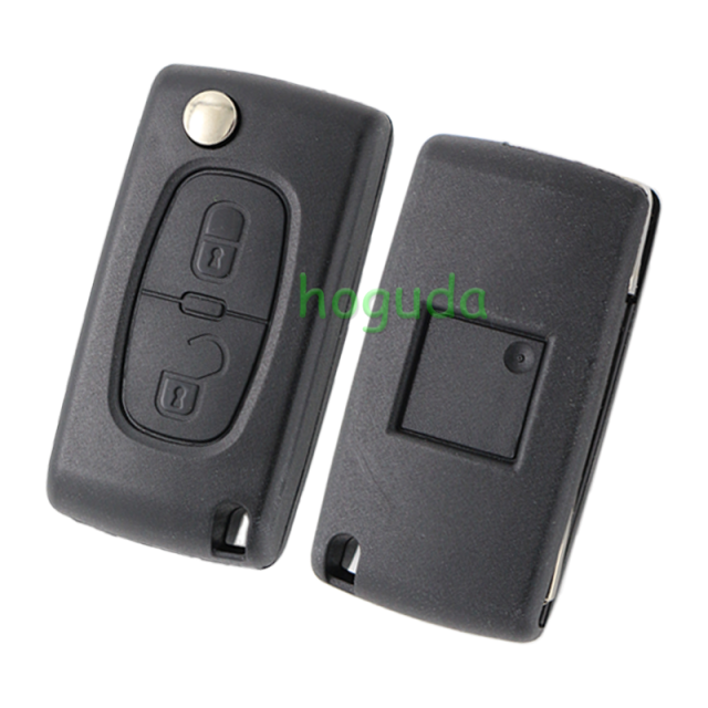 For Peugeot 307 blade 2 buttons flip remote key shell ( VA2 Blade - 2Button - No battery place )