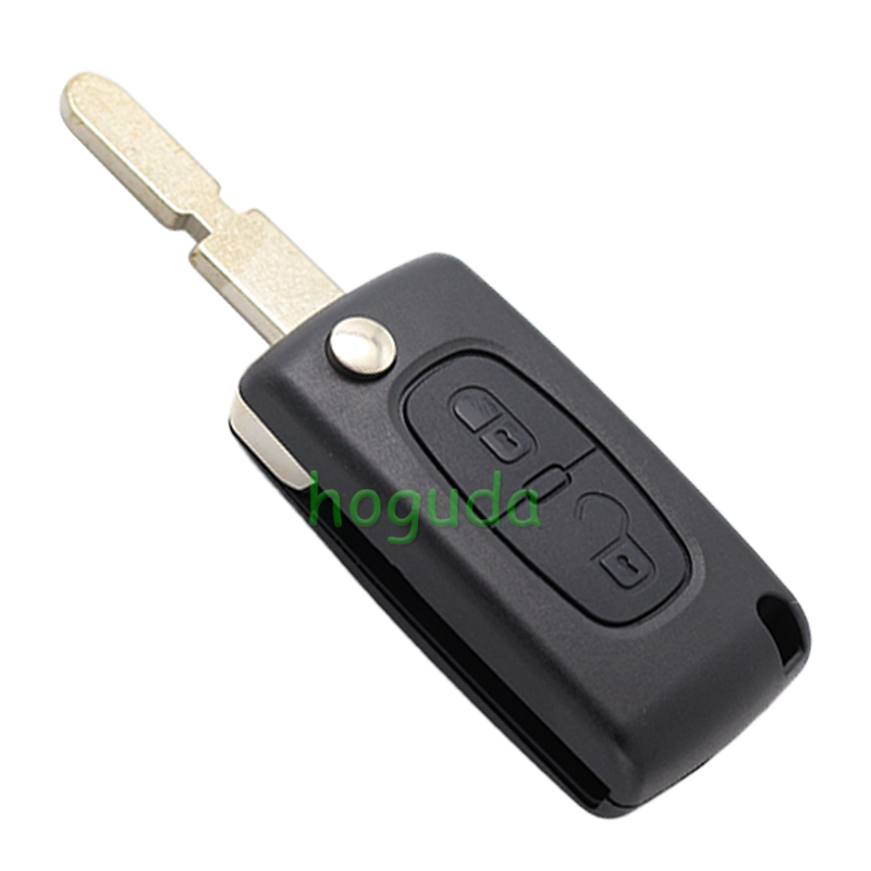 For Peugeot 406 blade 2 buttons flip remote key blank (NE78 Blade - 2Button - No battery place)