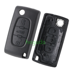 For Peugeot 307 blade 3 button flip remote key shell ( VA2 Blade - Trunk - No battery place )