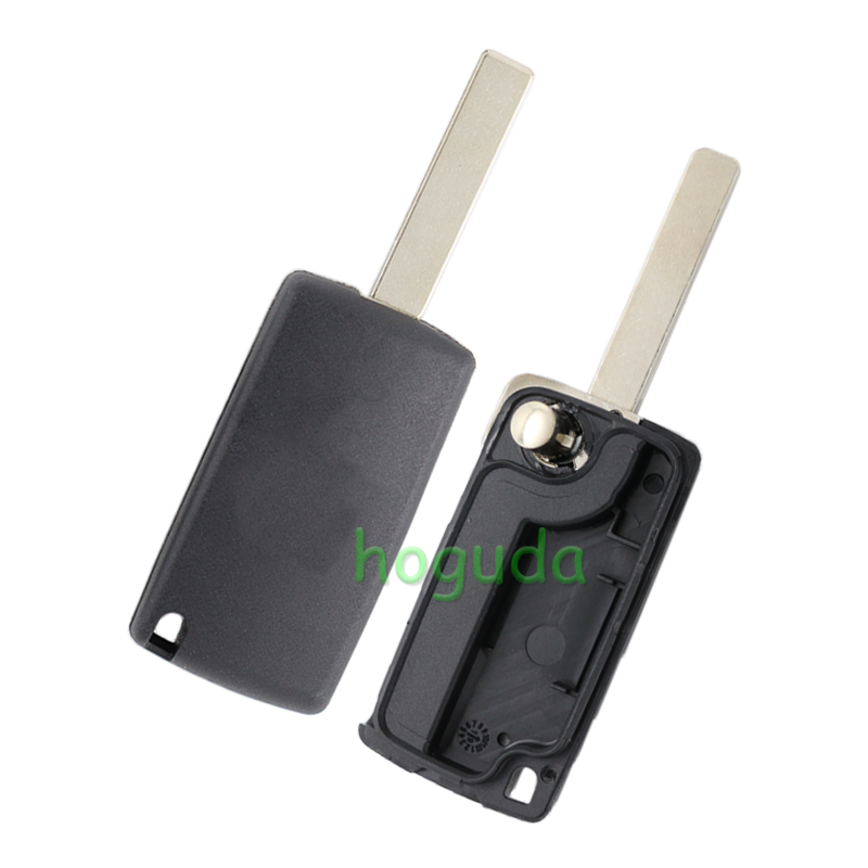 For Peugeot 407 blade 3 button flip remote key blank with trunk button ( HU83 Blade - Trunk - No battery place ) (No Logo)