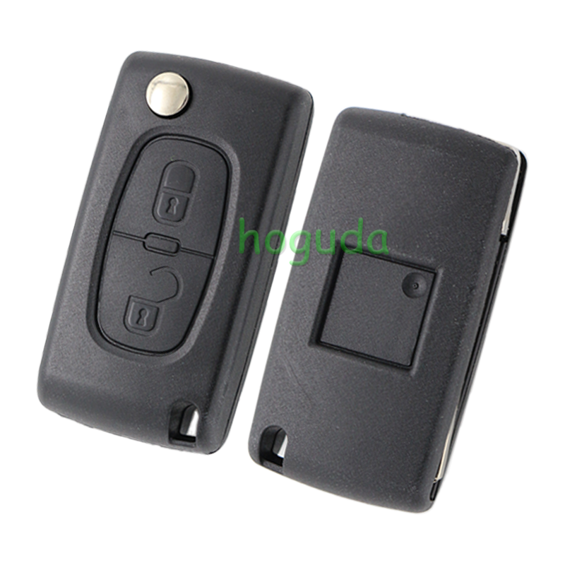 For Peugeot 307 blade 2 buttons flip remote key shell ( VA2 Blade -  2Button - With battery place )