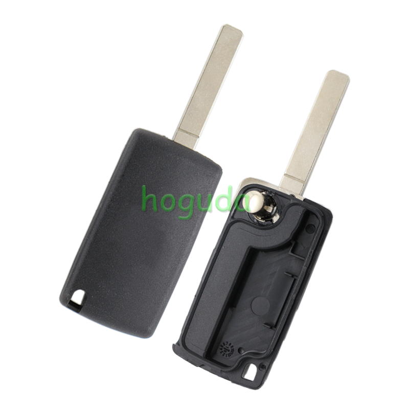 For Peugeot 307 blade 3 button flip remote key blank (VA2 Blade - Trunk - No battery place) (No Logo)