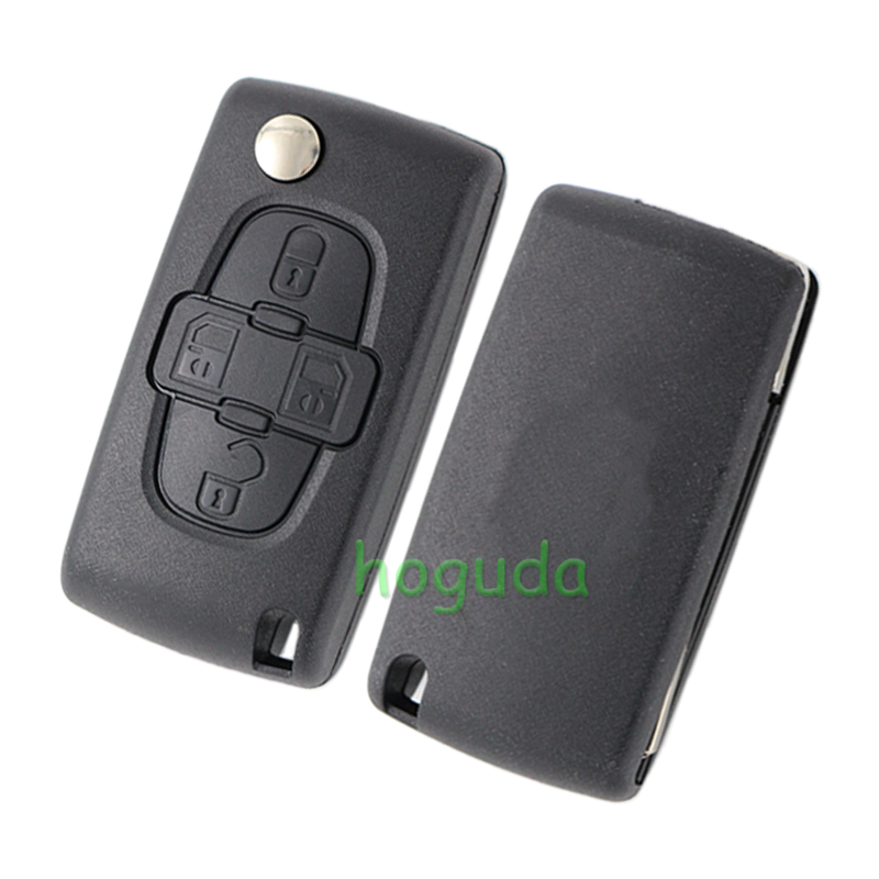 For Peugeot 4 button remote key blank with 307 blade  ( VA2 Blade -4 Button- No battery place) (No Logo)