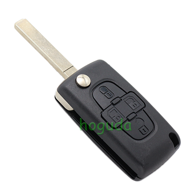 For Peugeot 4 button remote key blank with 307 blade  ( VA2 Blade -4 Button- With battery place )