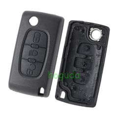 For Peugeot 307 blade 3 button flip remote key shell with light button ( VA2 Blade - 3Button -  Light - No battery place )