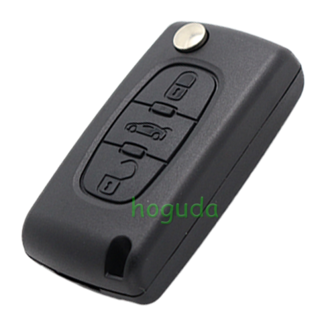 For Peugeot 307 blade 3 button flip remote key shell ( VA2 Blade - Trunk - No battery place )