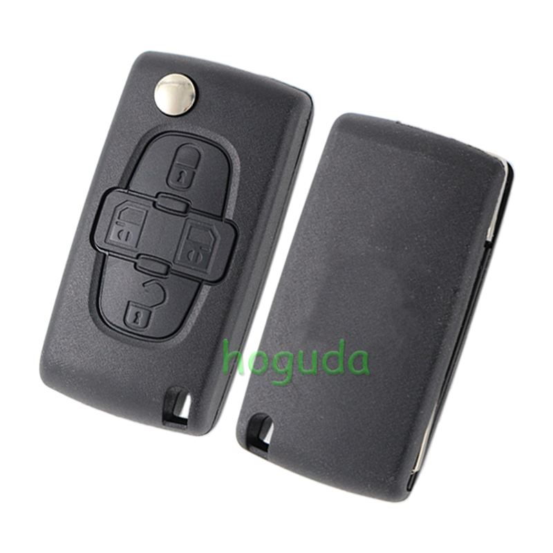 For Peugeot 4 button remote key blank with 307 blade  ( VA2 Blade -4 Button- With battery place )  (No Logo)