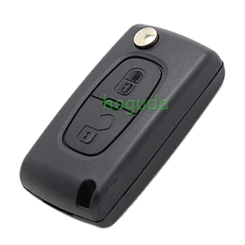 For Peugeot 407 blade 2 buttons flip remote key shell ( HU83 Blade - 2Button - No battery place )