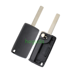 For Peugeot 407 blade 3 button flip remote key blank with light button ( HU83 Blade - Light - No battery place) (No Logo)