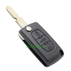 For Peugeot 406 button 3 button flip remote key shell with trunk button ( NE78 Blade - Trunk - With battery place )
