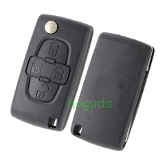 For Peugeot 4 button remote key blank with 407 blade  ( HU83 Blade -4 Button- With battery place ) (No Logo)