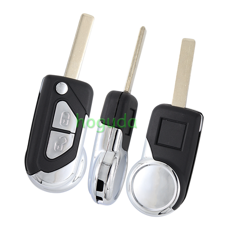 For Peugeot 2 button flip remote key blank with HU83 &amp; 407 Key blade