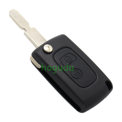 For Peugeot 2 button modified flip remote key blank with NE78-406 Blade