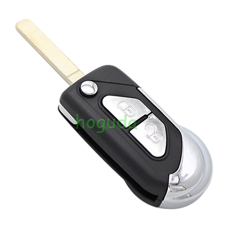 For Peugeot 2 button flip remote key blank with VA2 &amp; 307 blade