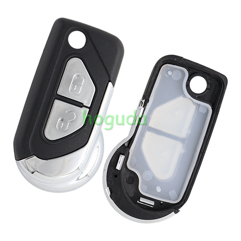 For Peugeot 2 button flip remote key blank with VA2 &amp; 307 blade