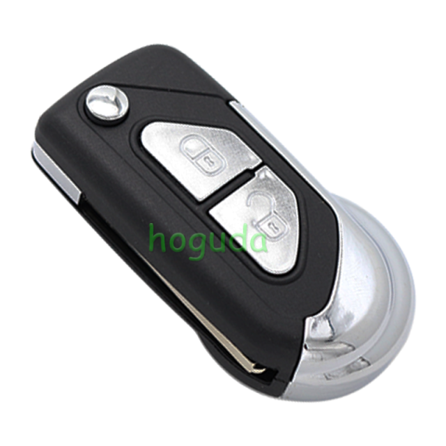 For Peugeot 2 button flip remote key blank with VA2 &amp; 307 blade
