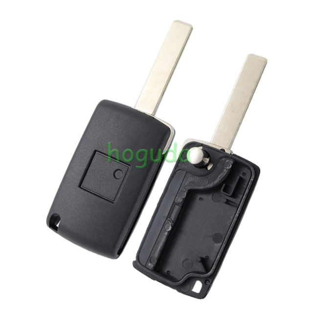 For Peugeot 2 button modified flip remote key blank with HU83-407 Blade
