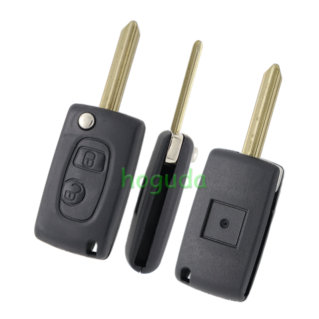 For Peugeot 2 button modified flip remote key blank with SX9-Toy43 blade