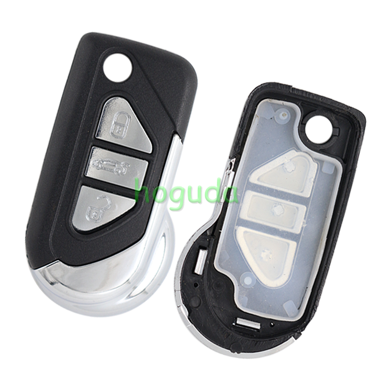 For Peugeot 3 button flip remote key blank with VA2 &amp; 307 blade