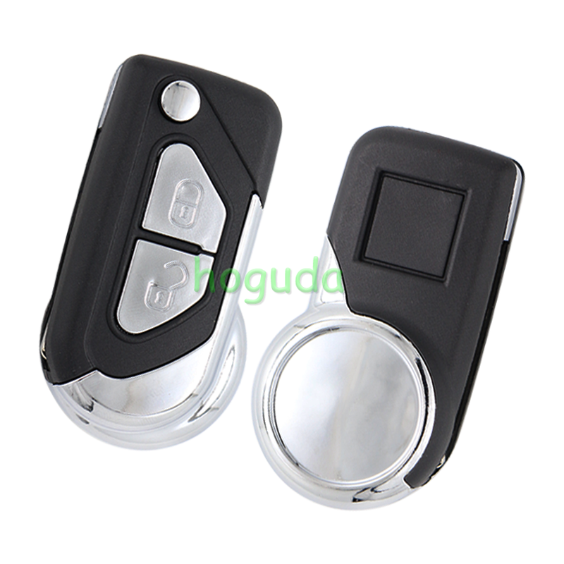 For Peugeot 2 button flip remote key blank with VA2 &amp; 307 blade