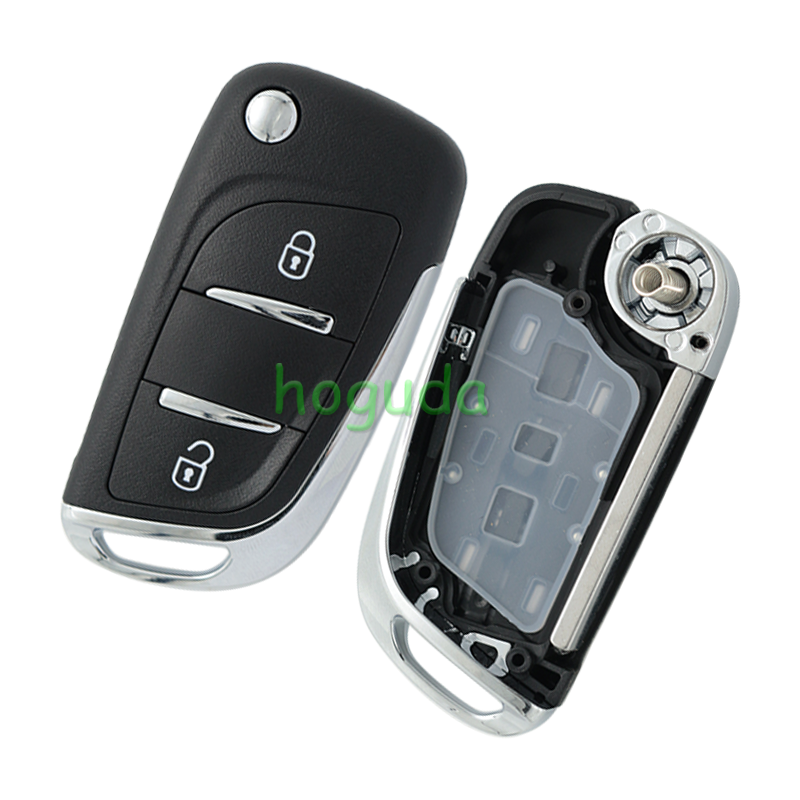 For Peugeot 2 button modified flip remote key blank with VA2 307/HU43/206 Blade -- With battery place used for 0536 model remote control