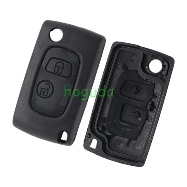 For Peugeot 2 button modified flip remote key blank with NE78-406 Blade