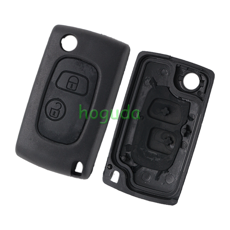 For Peugeot 2 button modified flip remote key blank with NE78-406 Blade