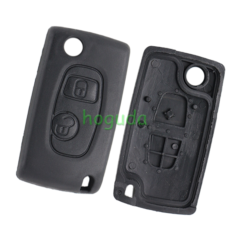 For Peugeot 2 button modified flip remote key blank with SX9-Toy43 blade