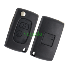 For Peugeot 2 button modified flip remote key blank with HU83-407 Blade
