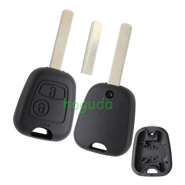 For Peugeot 2 button remote key blank with 307 key blade (without logo)