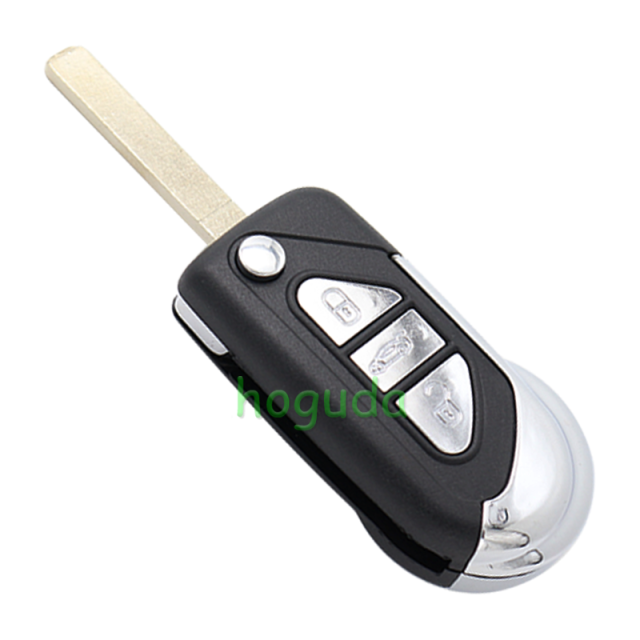 For Peugeot 3 button flip remote key blank with VA2 &amp; 307 blade