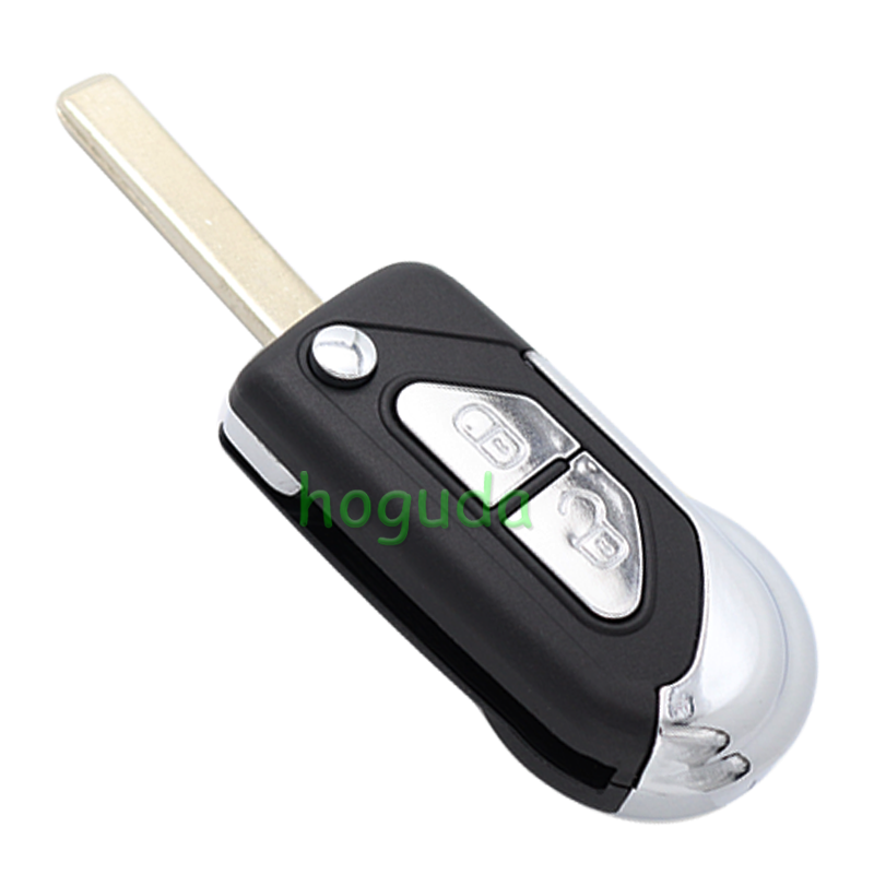 For Peugeot 2 button flip remote key blank with HU83 &amp; 407 Key blade