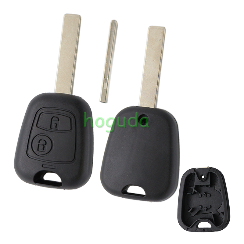 For Peugeot 2 button remote key blank with 407 key blade (without logo)