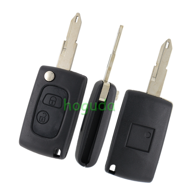 For Peugeot 2 button modified flip remote key blank with NE73-206 Blade (206 blade)
