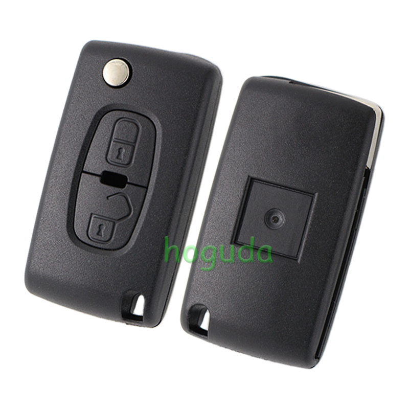 For Peugeot  2 button flip remote key shell (MIT11R)