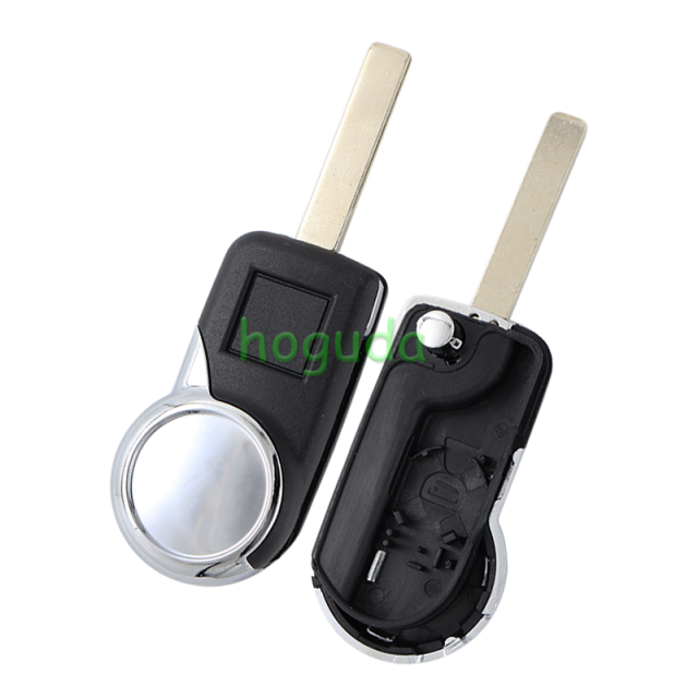 For Peugeot 3 button flip remote key blank with HU83 &amp; 407 Key blade