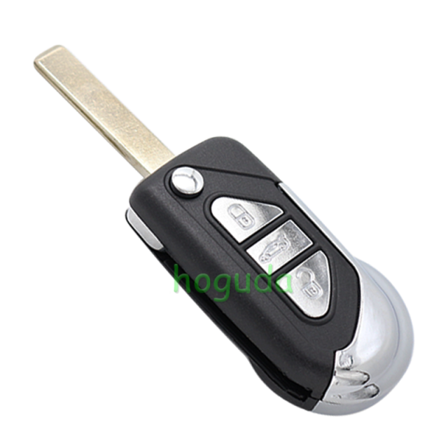 For Peugeot 3 button flip remote key blank with HU83 &amp; 407 Key blade