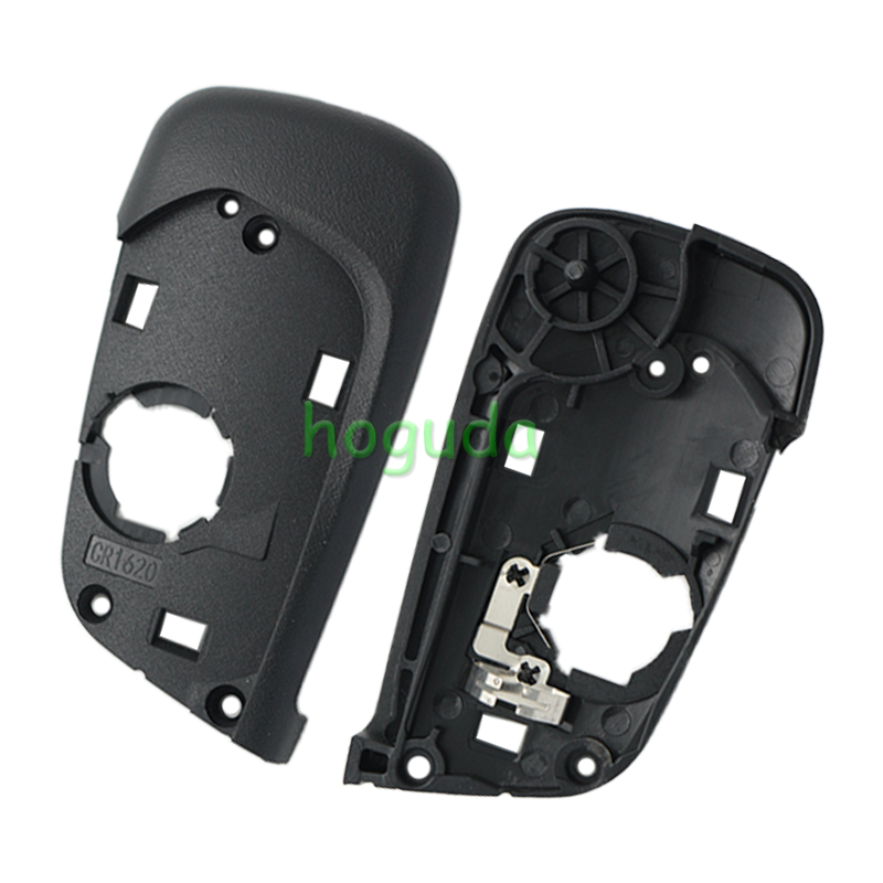 For Peugeot 3 button modified flip remote key blank with VA2 307/HU43/206 Blade -- With battery place used for 0536 model remote control (No Logo)
