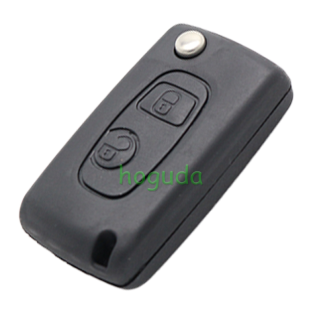 For Peugeot 2 button modified flip remote key blank with SX9-Toy43 blade