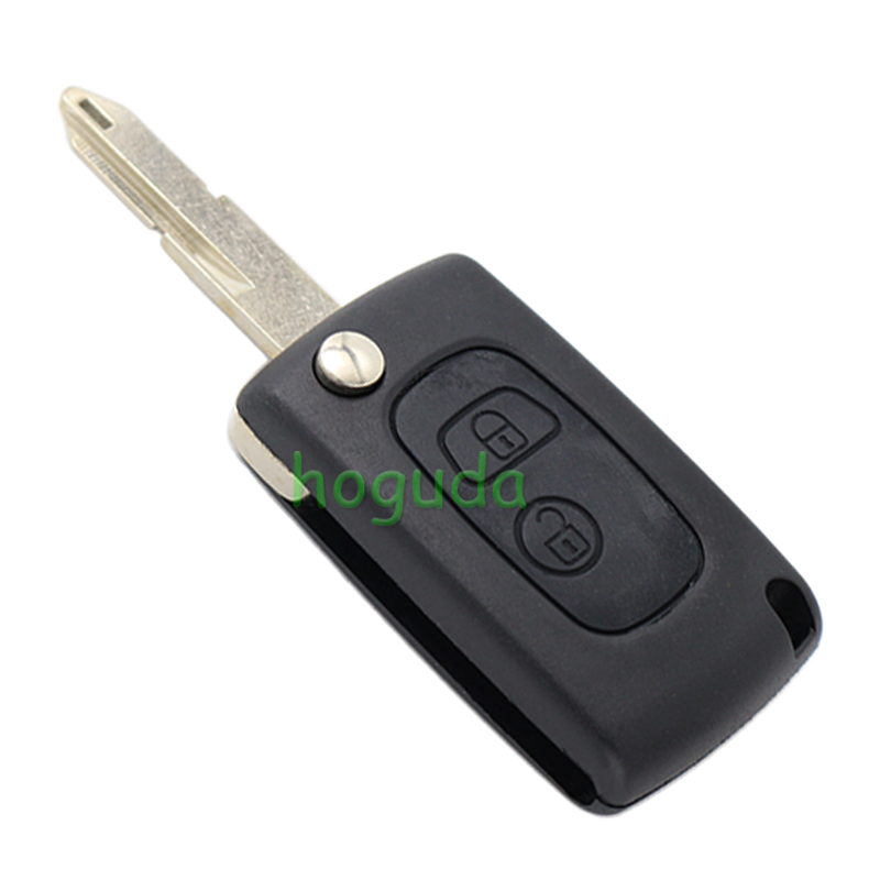 For Peugeot 2 button modified flip remote key blank with NE73-206 Blade (206 blade)
