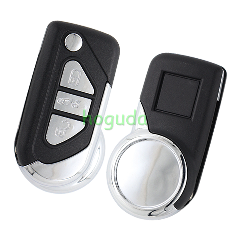 For Peugeot 3 button flip remote key blank with VA2 &amp; 307 blade