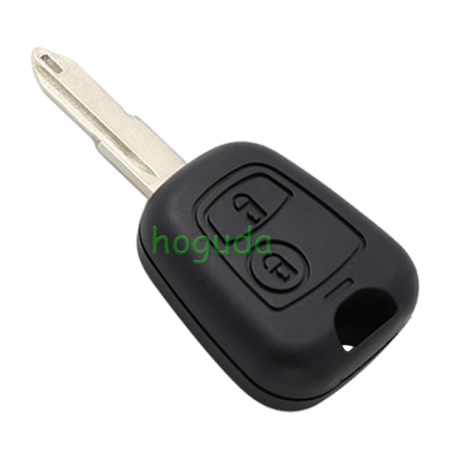For Peugeot 2 button remote key blank with 206 key blade (without logo)